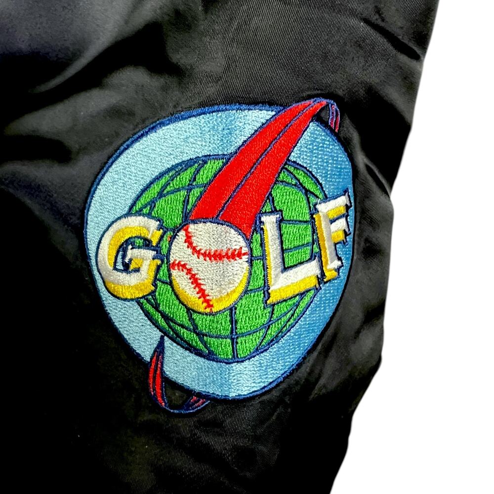 Golf Wang Men's S Navy Satin Full Zip Bomber Varsity Jacket Streetwear $180 - Picture 3 of 6